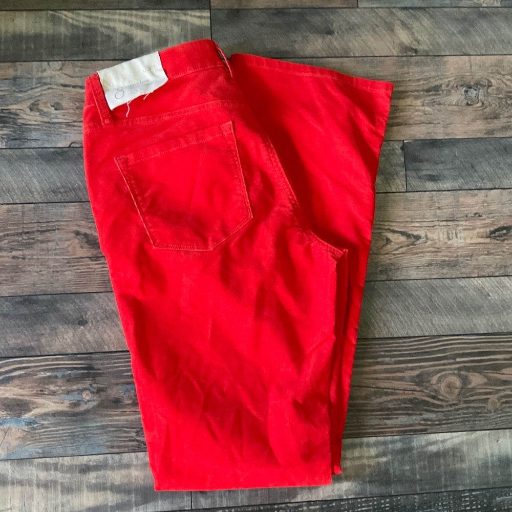 NWT Ann Taylor Loft Reddish Orange Corduroy Curvy Bootcut Jeans Size 29/8